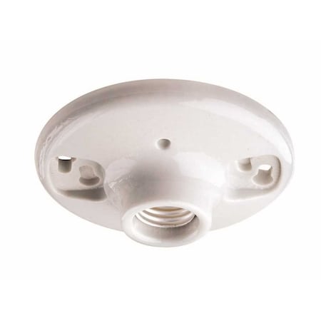 Leviton 600-Watt 250-Volt White Glazed Porcelain Outlet Box Mount Incandescent Lampholder 008-49875-002